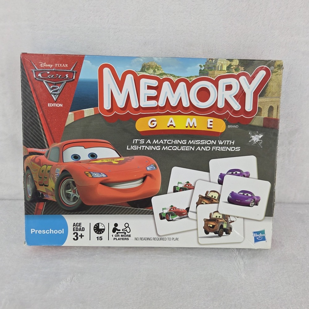 Disney Pixar Cars 2 Memory Matching Game Hasbro 2011 72 Cards Complete
